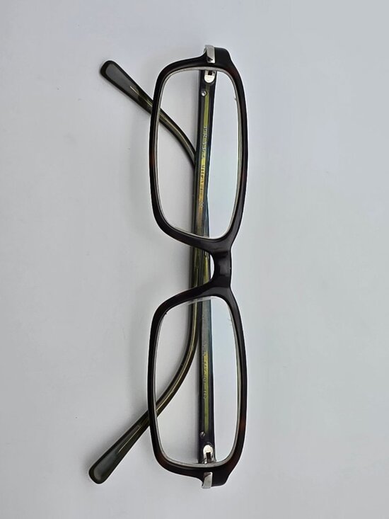 Prada VPR 02F 5AY-1O1 Havana on Crystal Olive Rectangular Eyeglasses Frame Italy main image 9